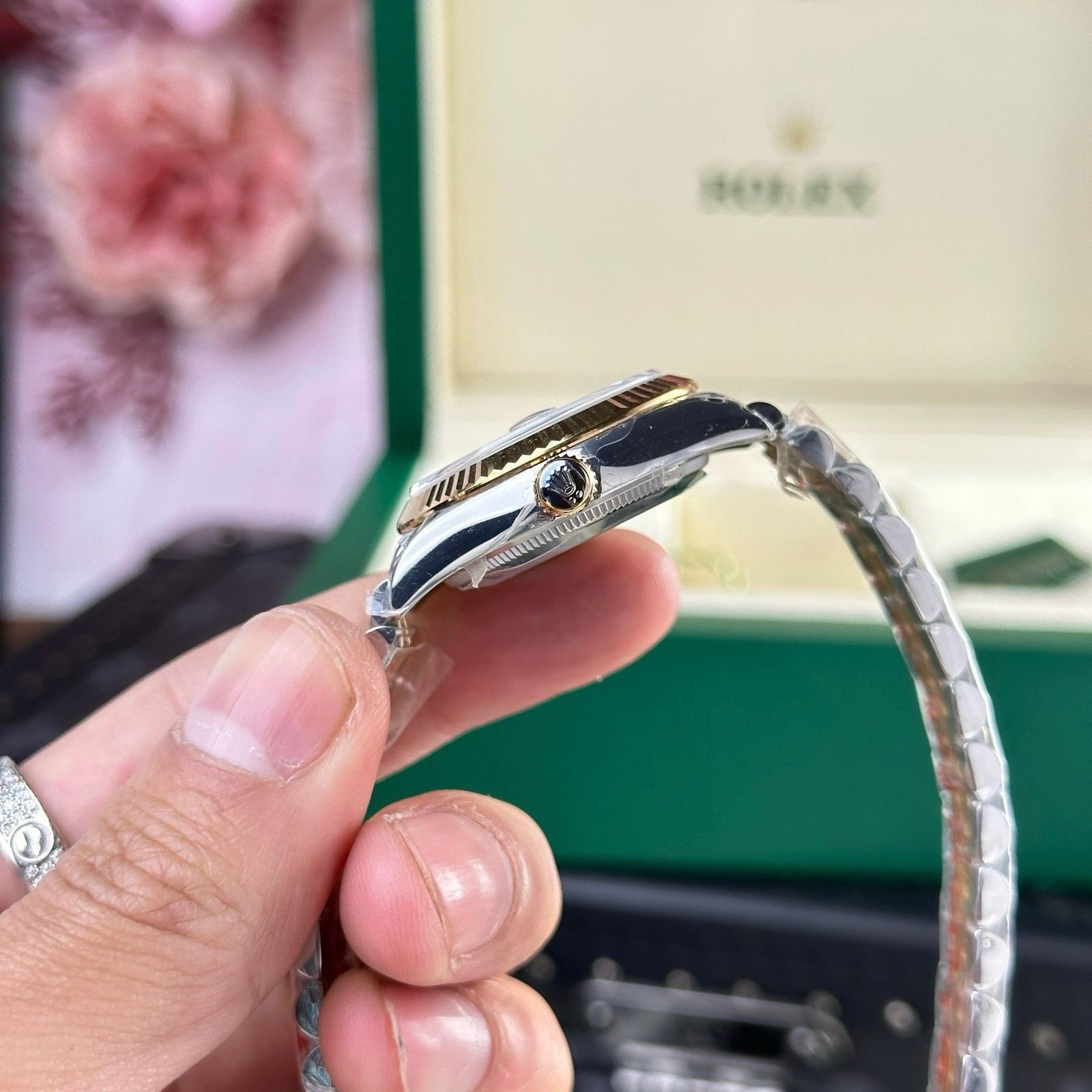 img_1361 kopie von rolex datejust 31mm gold grün zifferblatt